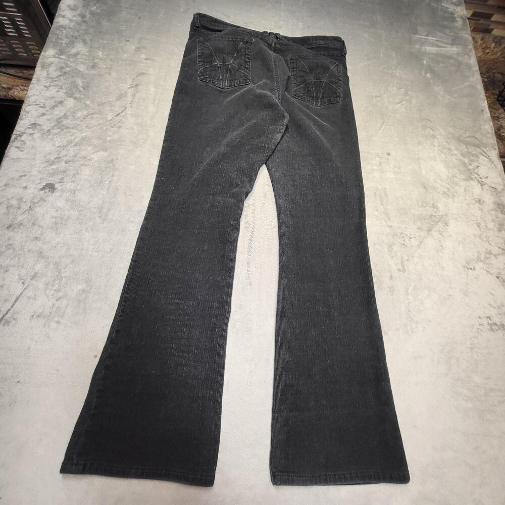 KUT From The Kloth Pants Womens 12 Black Corduroy Flared Logo Easy Care - Picture 9 of 10